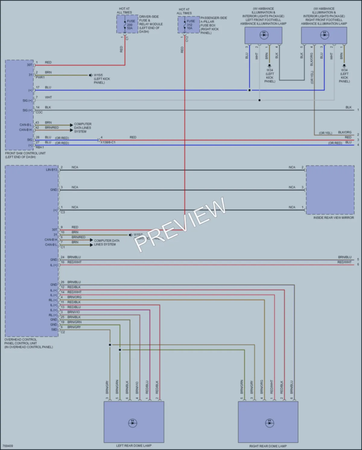 2021 MercedesBenz GLC300Coupe Interior Lights wiring diagram preview