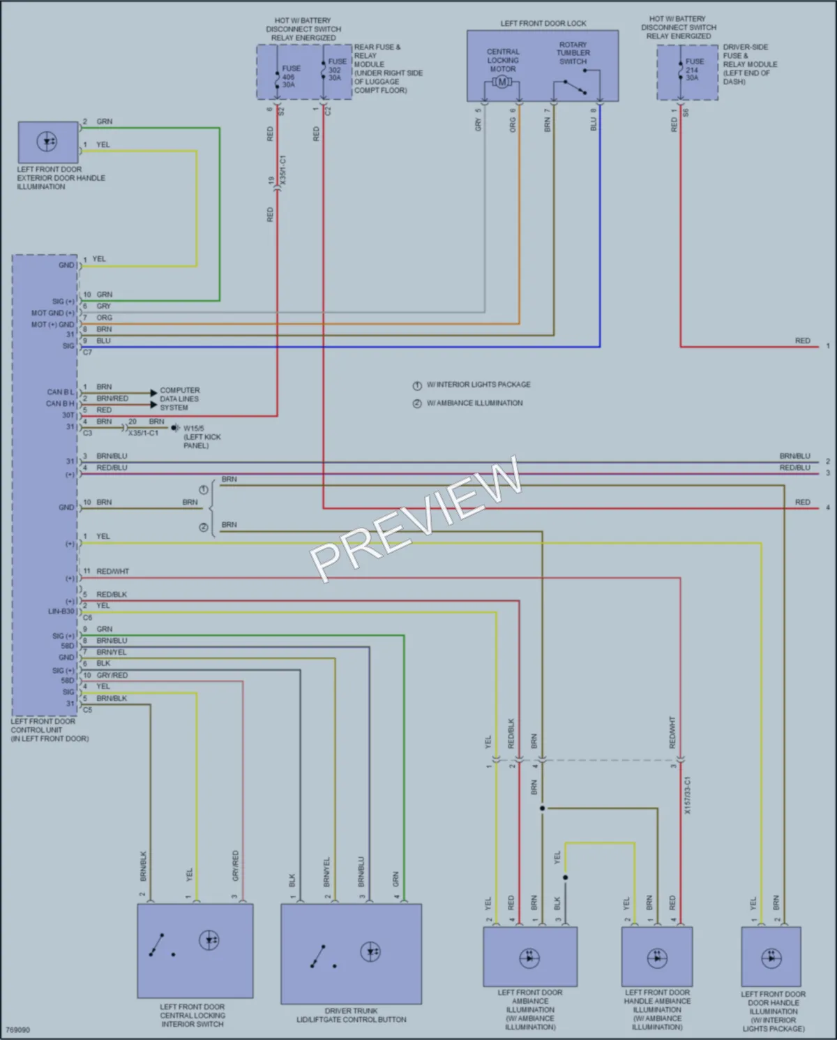2021 MercedesBenz GLC300Coupe Power Door Locks wiring diagram preview