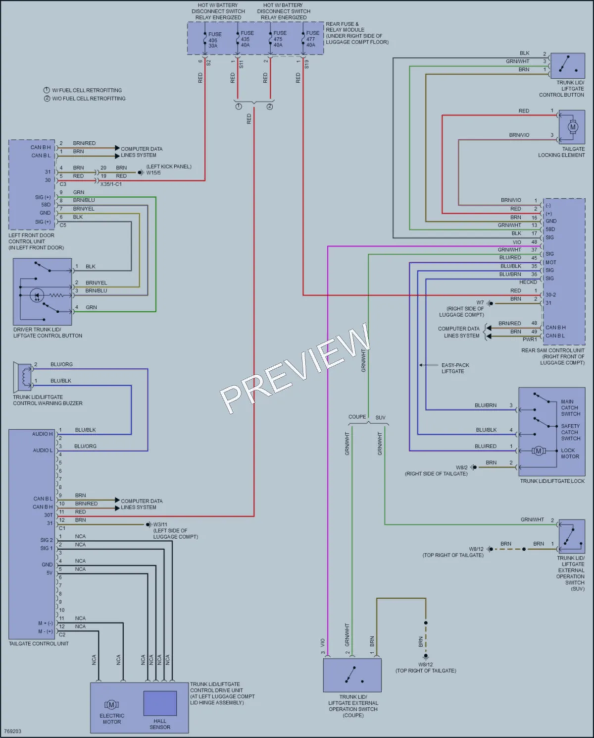 2021 MercedesBenz GLC300Coupe Trunk Tailgate Fuel Door wiring diagram preview