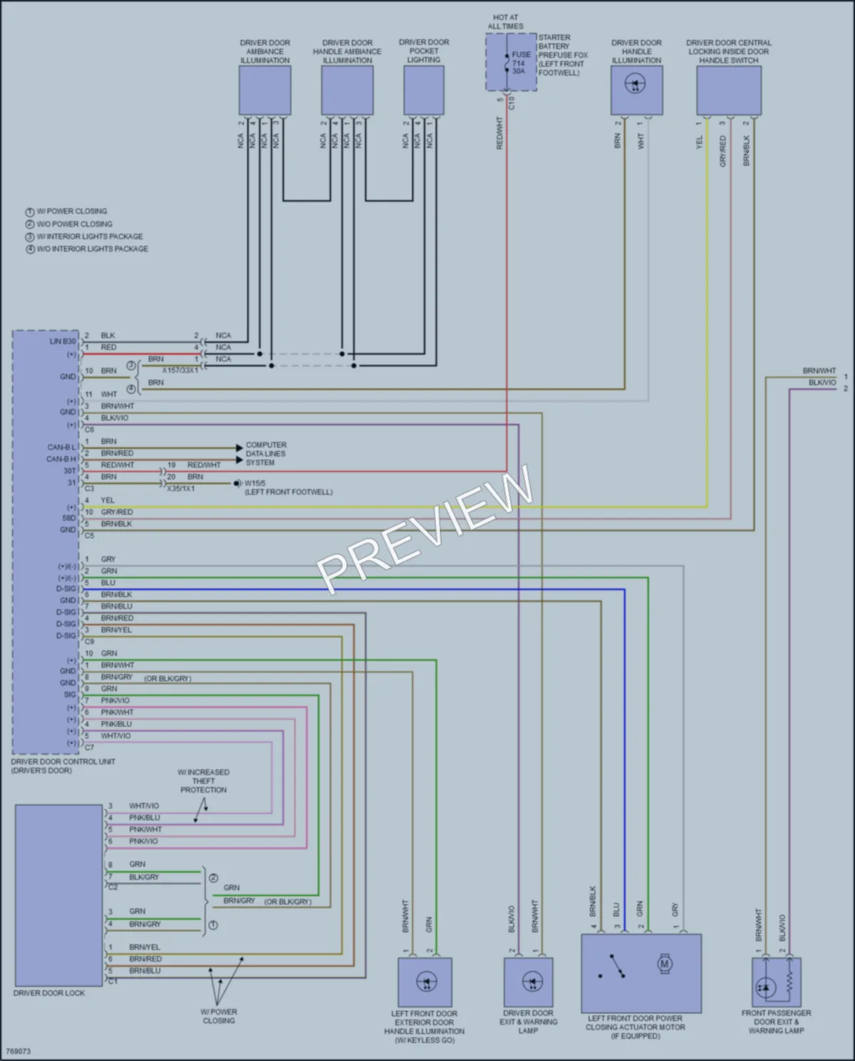2021 MercedesBenz GLE350 Power Door Locks wiring diagram preview