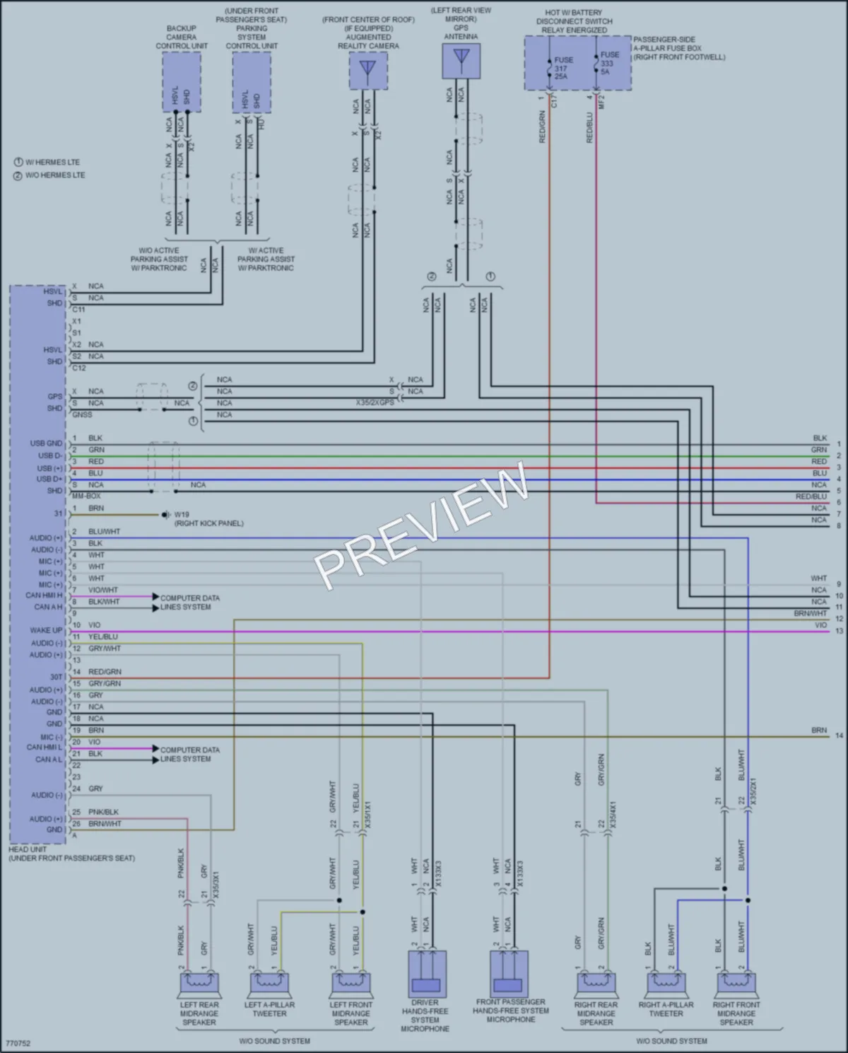 2021 MercedesBenz GLE350 Radio wiring diagram preview