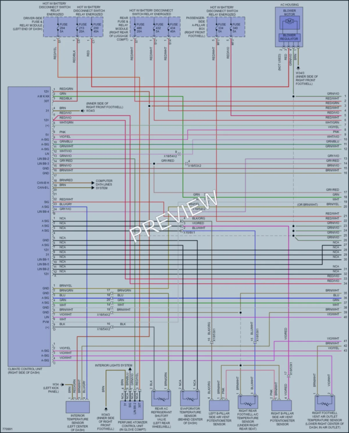 2021 MercedesBenz GLE450 Air Conditioning wiring diagram preview