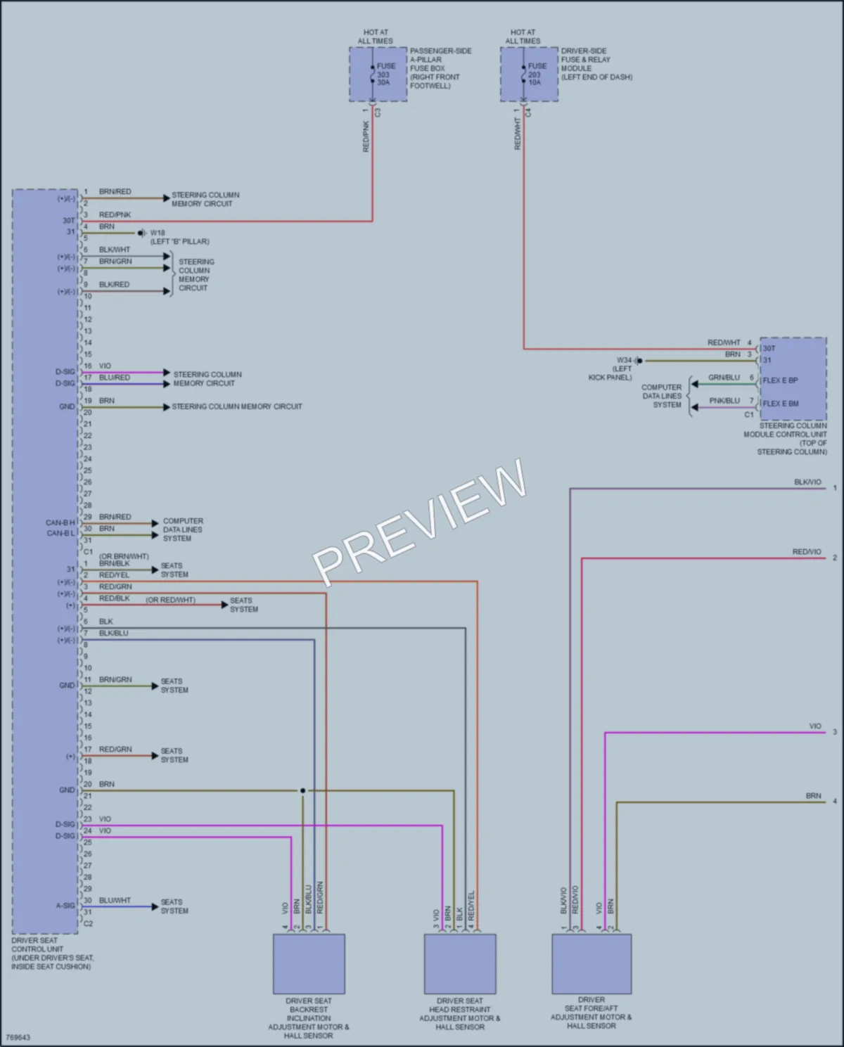 2021 MercedesBenz GLE450 Memory Systems wiring diagram preview