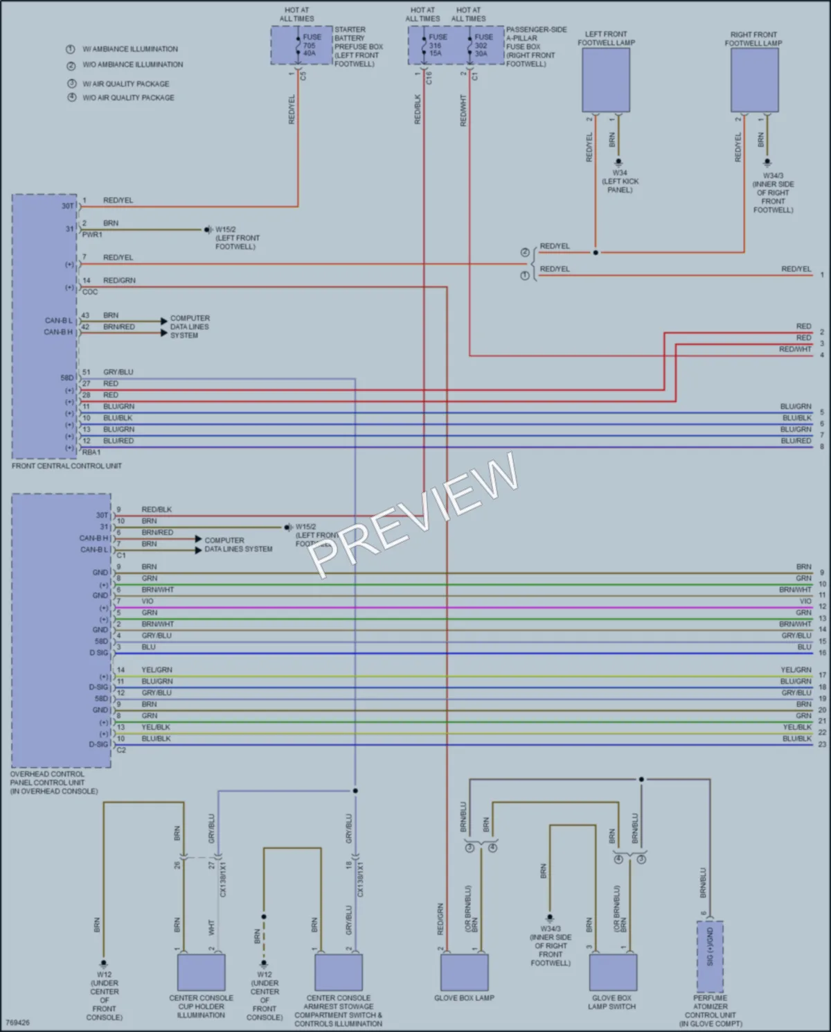 2021 MercedesBenz GLE580 Interior Lights wiring diagram preview