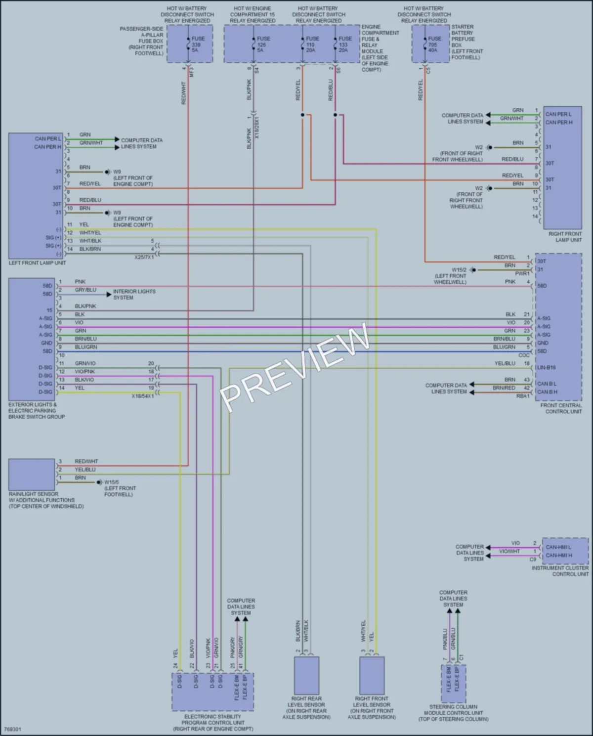 2021 MercedesBenz GLS580 Headlights wiring diagram preview