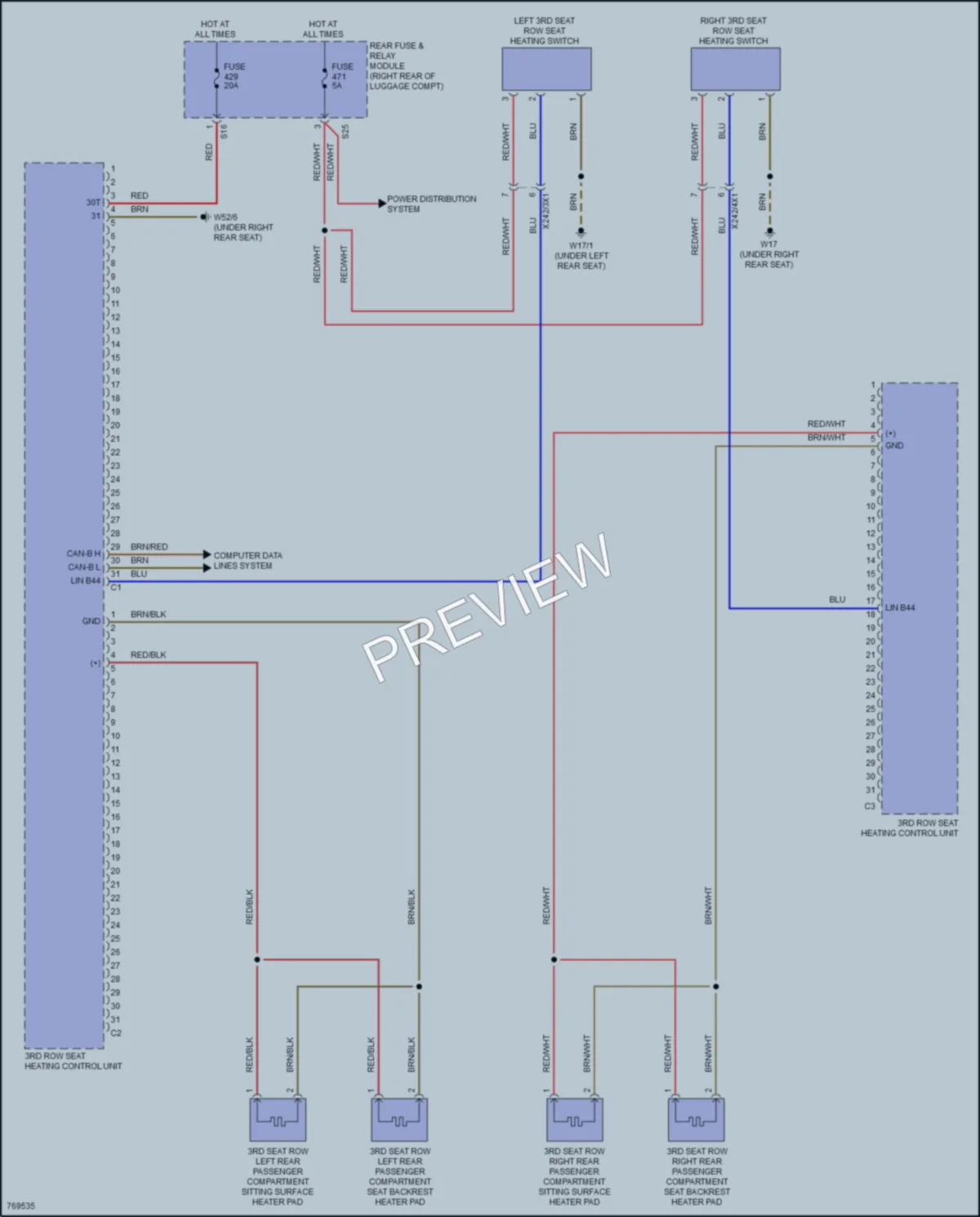 2021 MercedesBenz GLS580 Power Seats wiring diagram preview