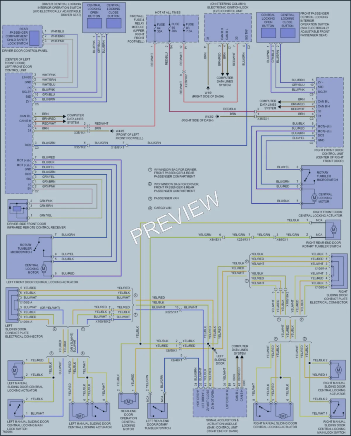 2021 MercedesBenz Metris Power Door Locks wiring diagram preview