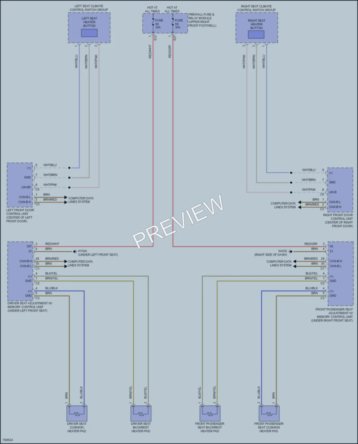 2021 MercedesBenz Metris Power Seats wiring diagram preview