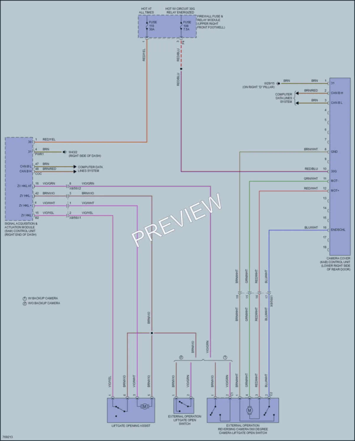 2021 MercedesBenz Metris Trunk Tailgate Fuel Door wiring diagram preview