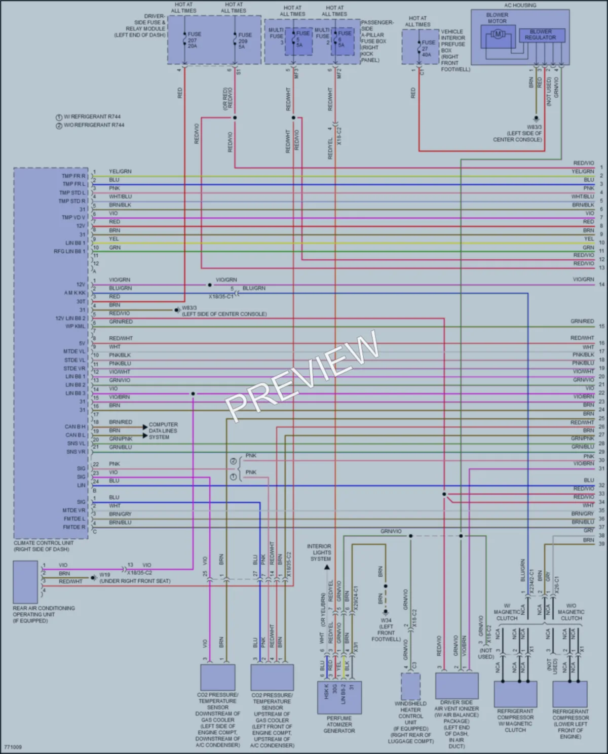 2021 MercedesBenz S560 Air Conditioning wiring diagram preview