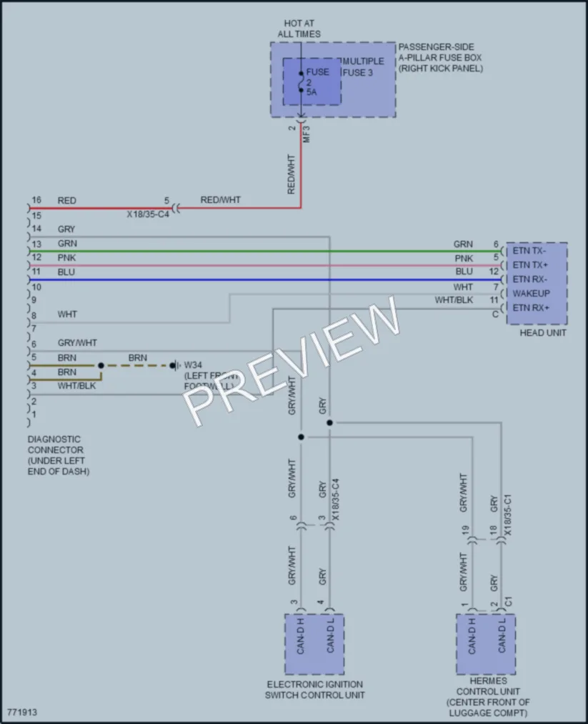 2021 MercedesBenz S560 Computer Data Lines wiring diagram preview