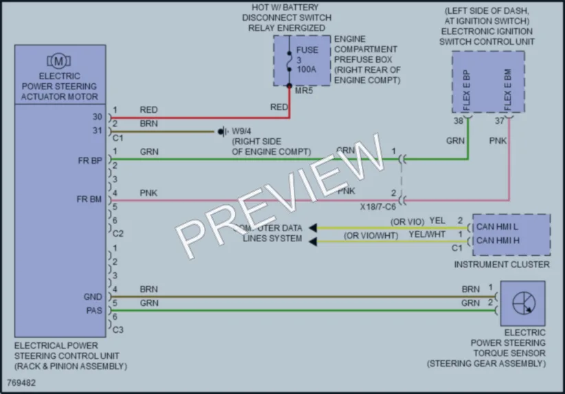 2021 MercedesBenz S560 Electronic Power Steering wiring diagram preview
