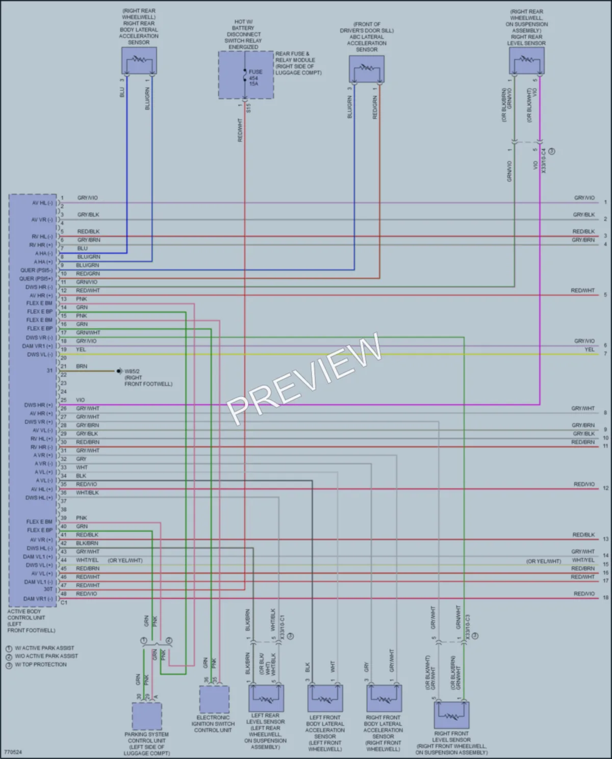 2021 MercedesBenz S560 Electronic Suspension wiring diagram preview