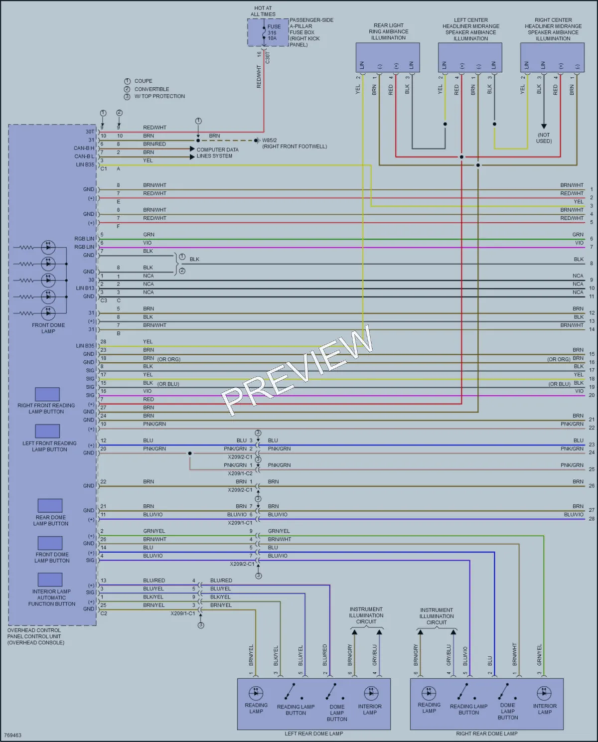2021 MercedesBenz S560 Interior Lights wiring diagram preview