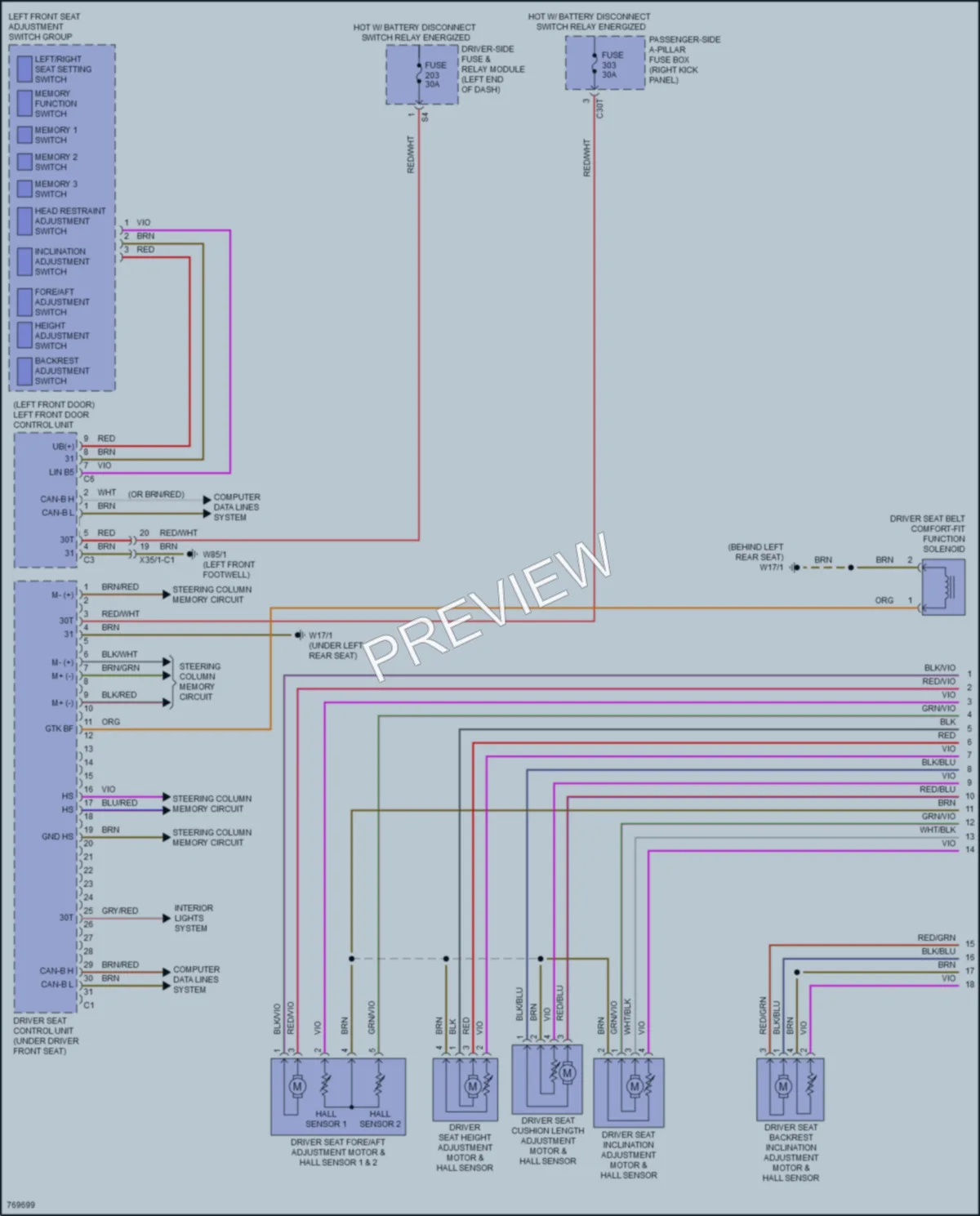 2021 MercedesBenz S560 Memory Systems wiring diagram preview