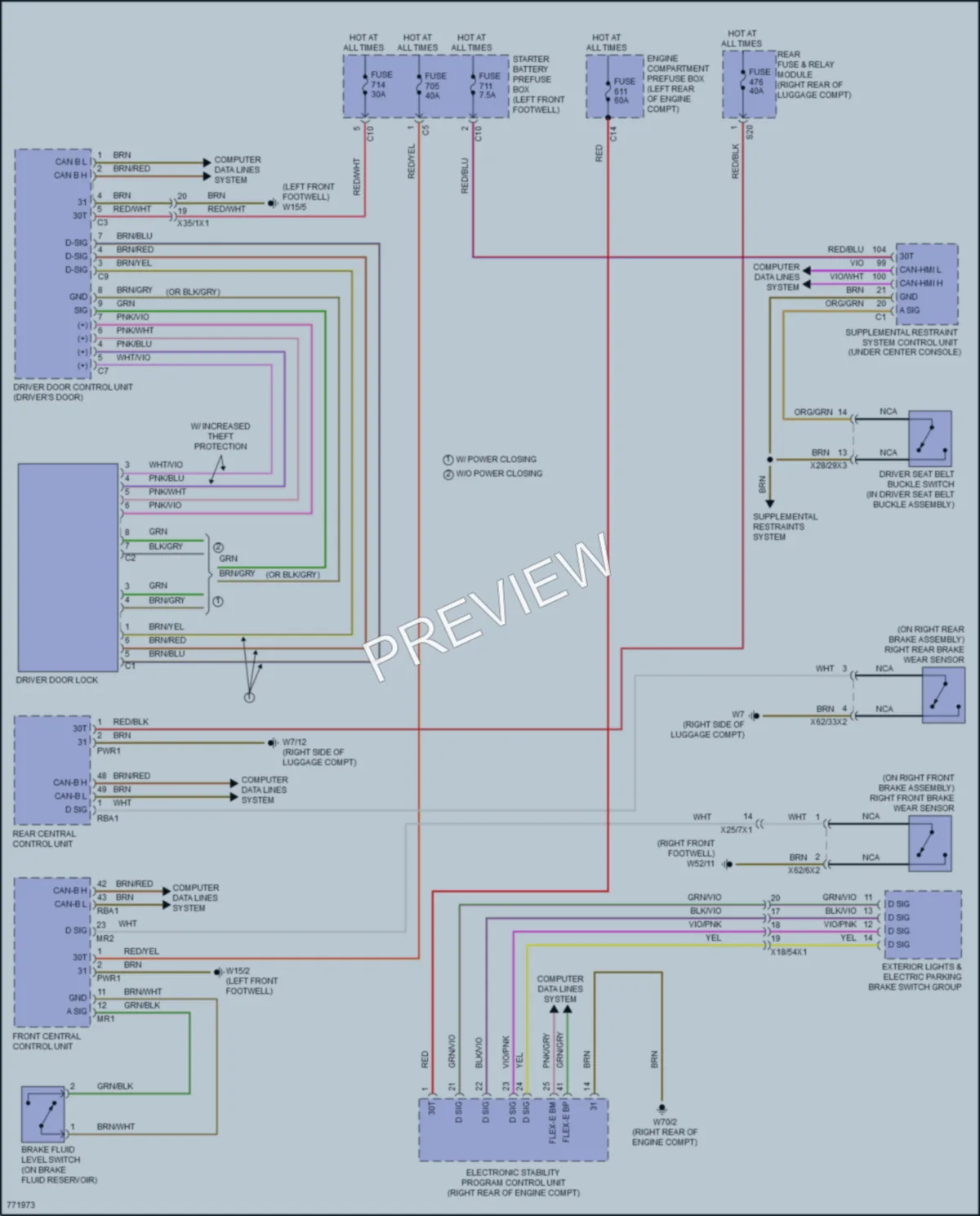2021 MercedesBenz S580 Warning Systems wiring diagram preview