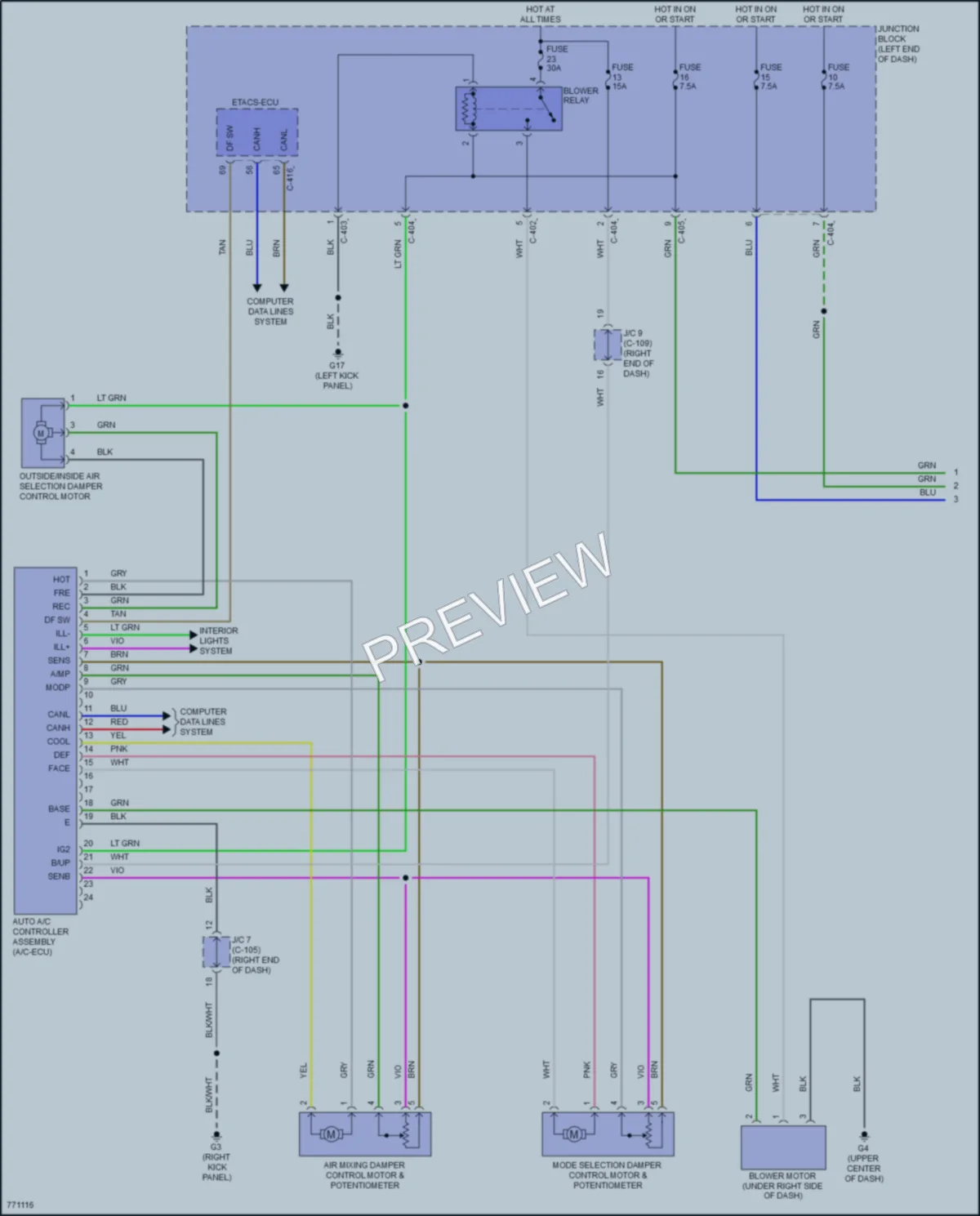 2021 Mitsubishi Mirage Air Conditioning wiring diagram preview