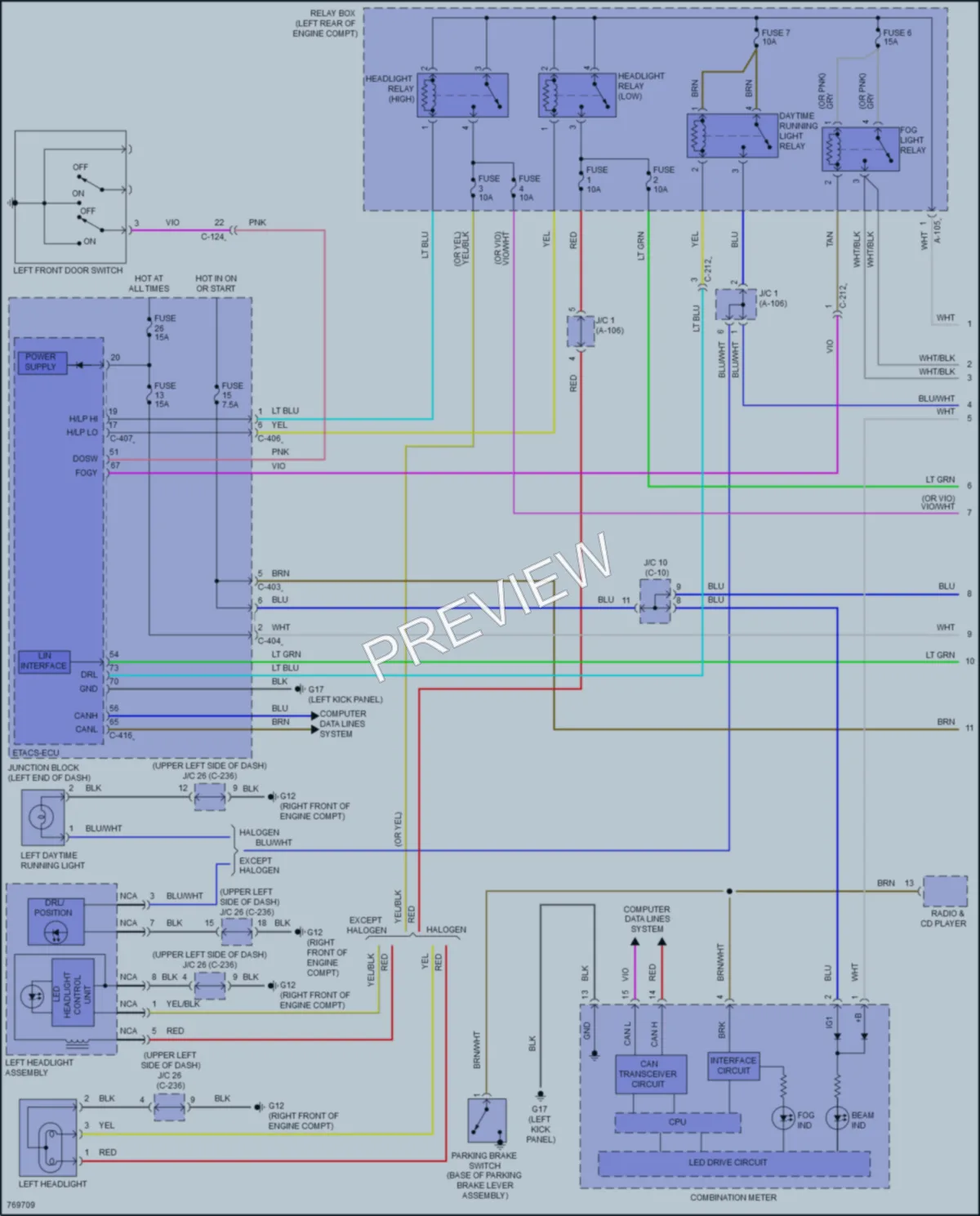 2021 Mitsubishi Mirage Headlights wiring diagram preview