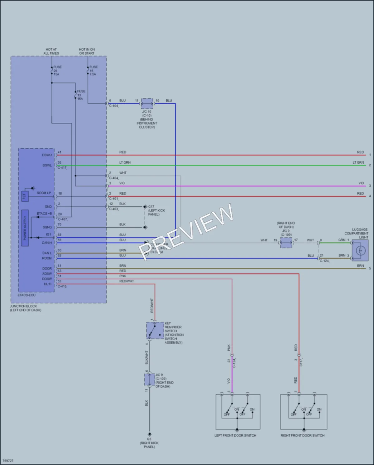 2021 Mitsubishi Mirage Interior Lights wiring diagram preview