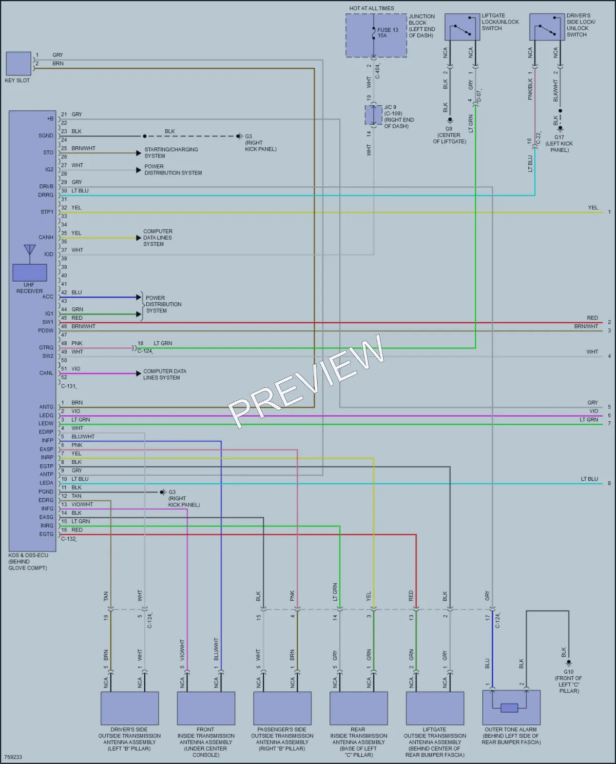2021 Mitsubishi Mirage Power Door Locks wiring diagram preview