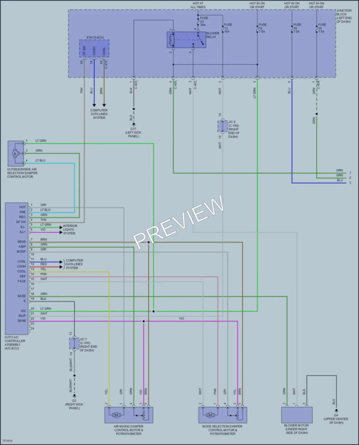 2021 Mitsubishi MirageG4 Air Conditioning wiring diagram preview