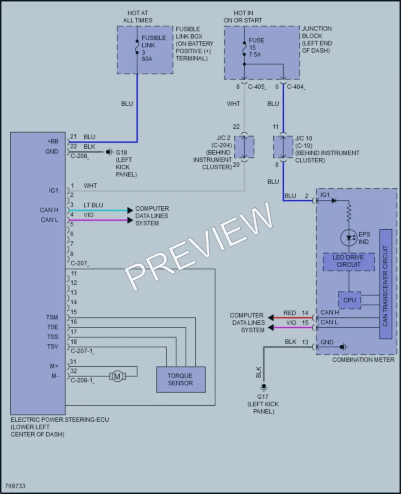 2021 Mitsubishi MirageG4 Electronic Power Steering wiring diagram preview