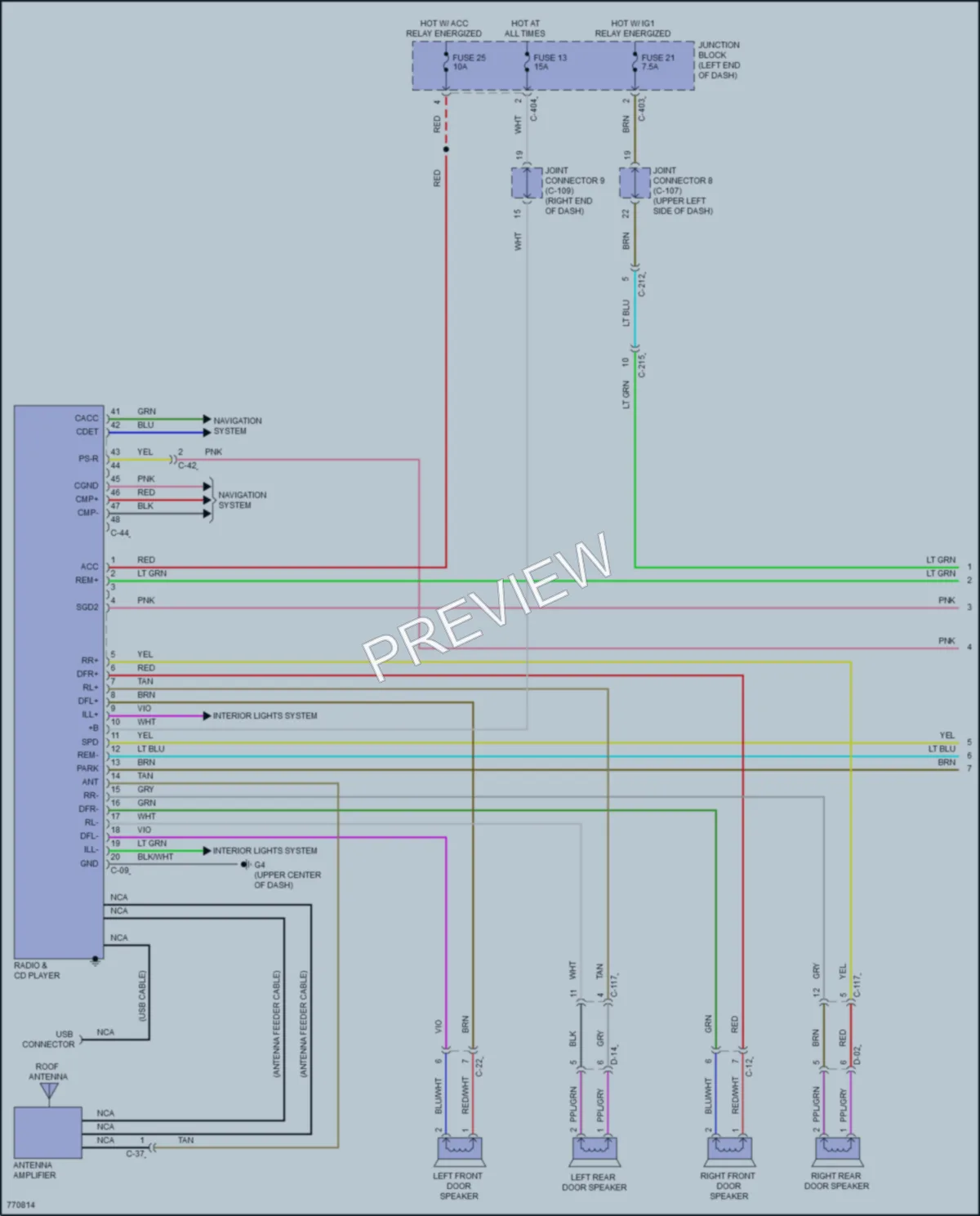 2021 Mitsubishi MirageG4 Radio wiring diagram preview