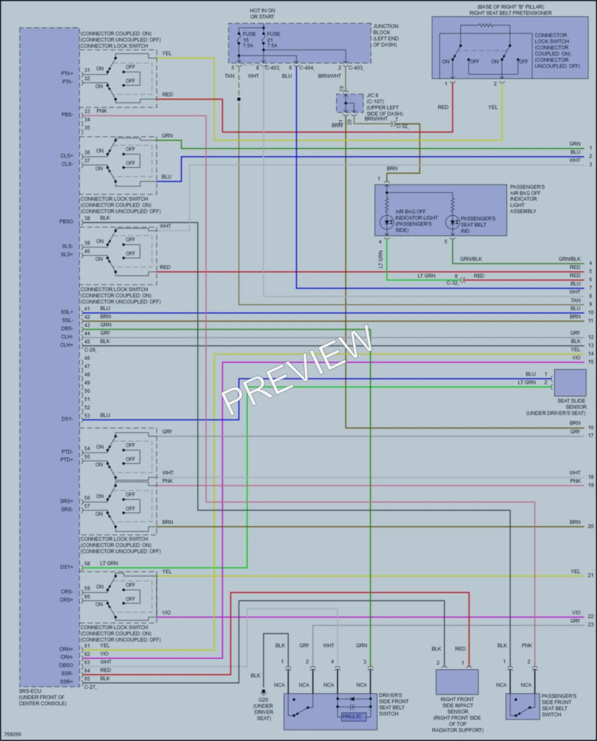 2021 Mitsubishi MirageG4 Supplemental Restraints wiring diagram preview