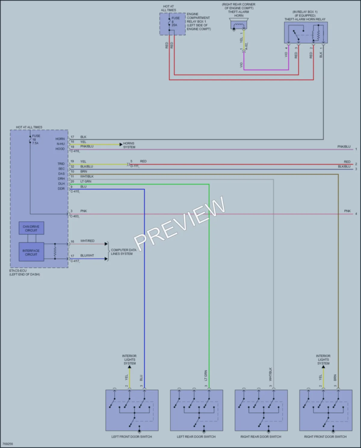 2021 Mitsubishi OutlanderPHEV Anti Theft wiring diagram preview