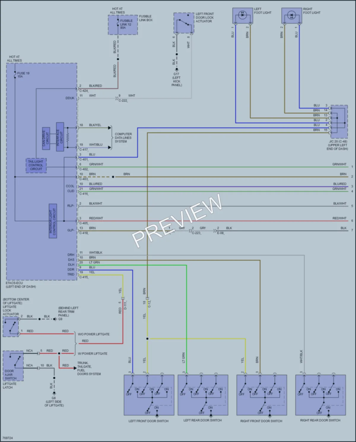 2021 Mitsubishi OutlanderPHEV Interior Lights wiring diagram preview