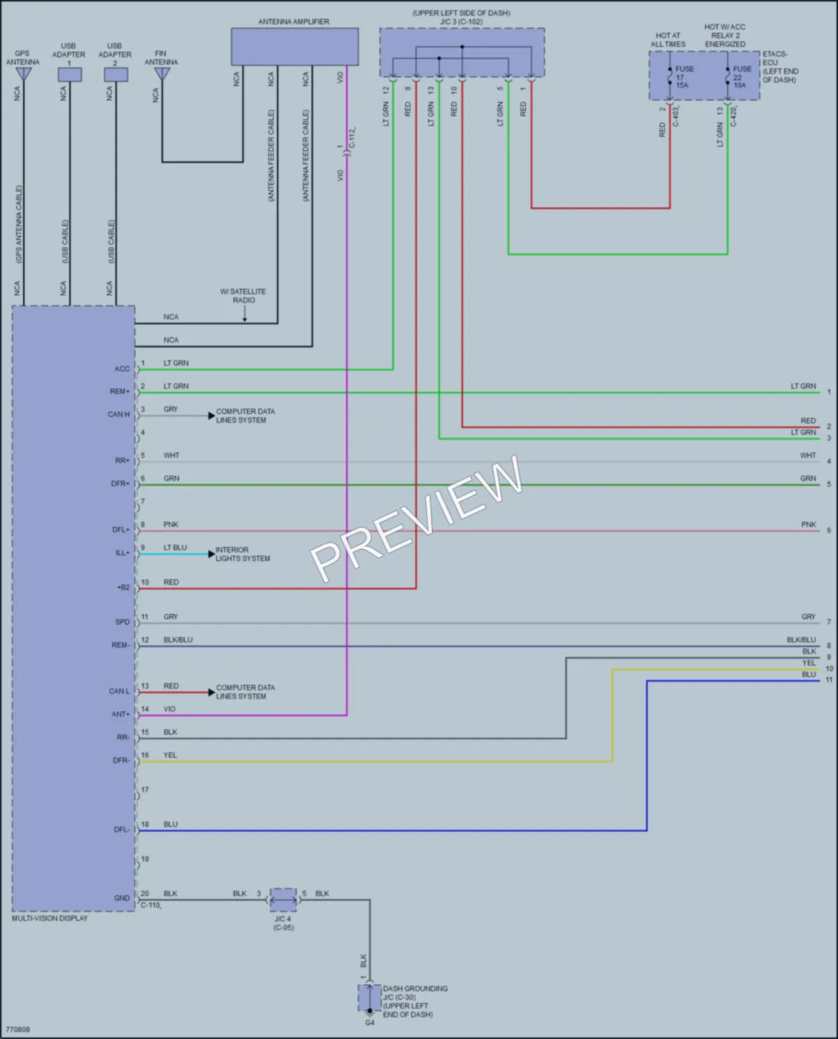 2021 Mitsubishi OutlanderPHEV Radio wiring diagram preview