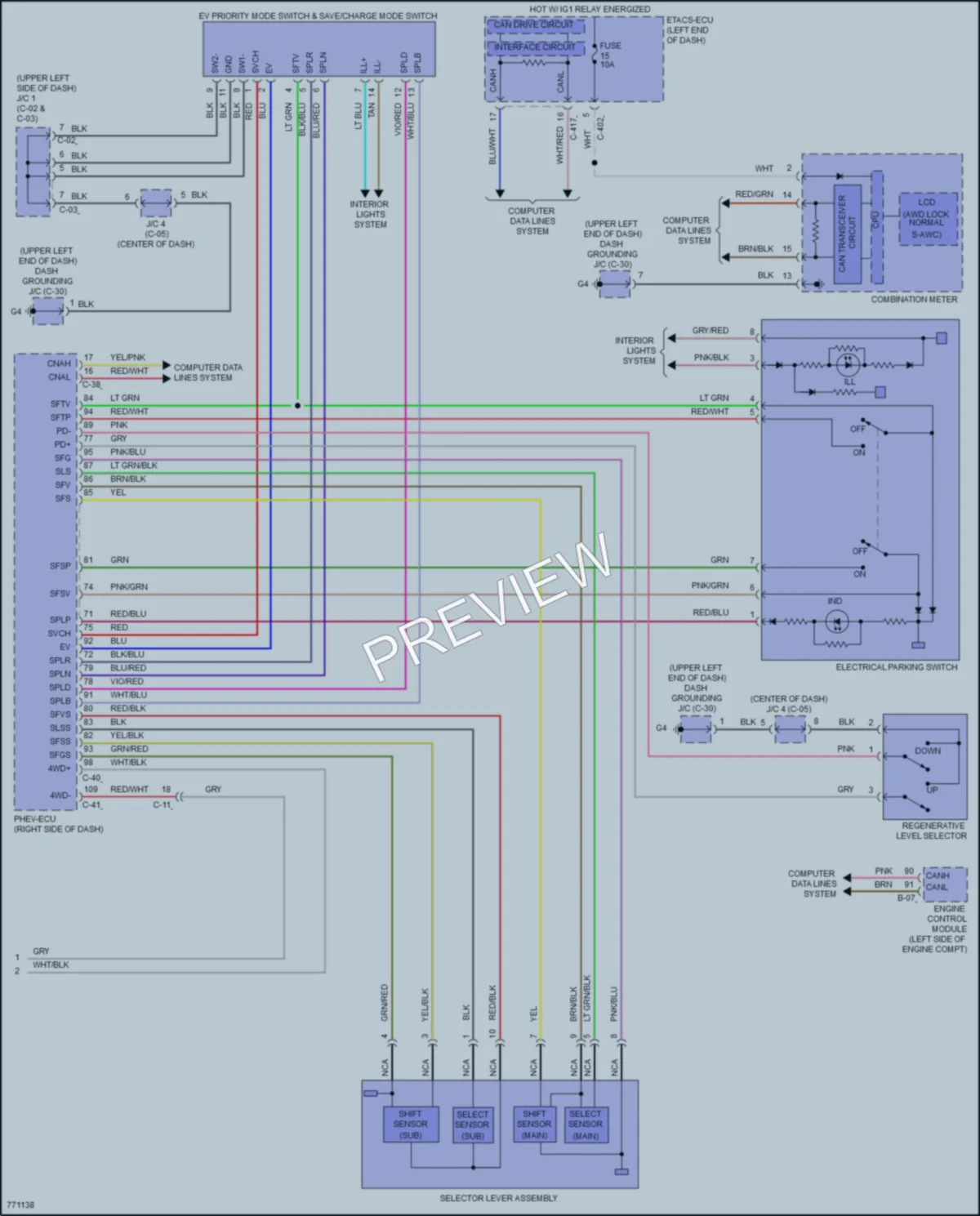 2021 Mitsubishi OutlanderPHEV Transmission wiring diagram preview