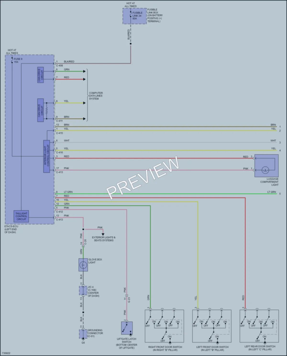 2021 Mitsubishi OutlanderSport Interior Lights wiring diagram preview