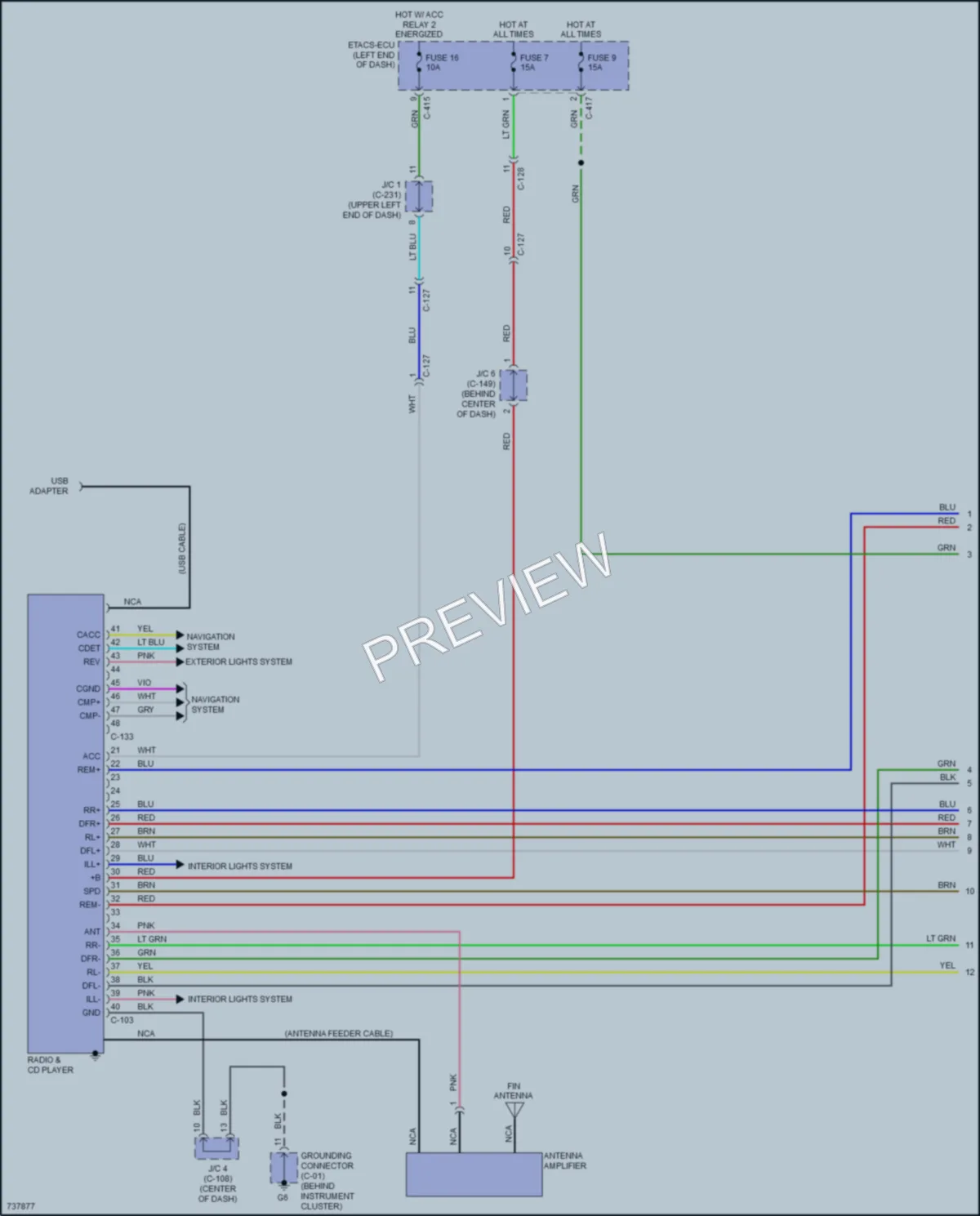 2021 Mitsubishi OutlanderSport Radio wiring diagram preview