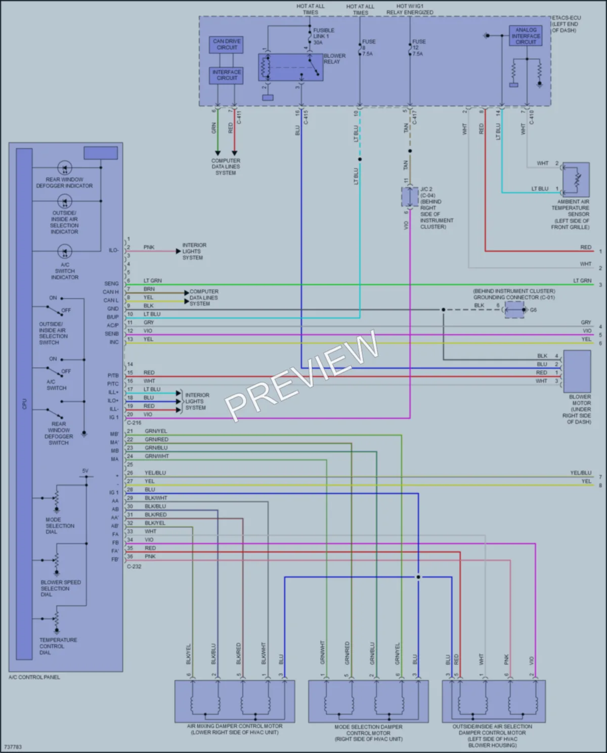2021 Mitsubishi RVR Air Conditioning wiring diagram preview