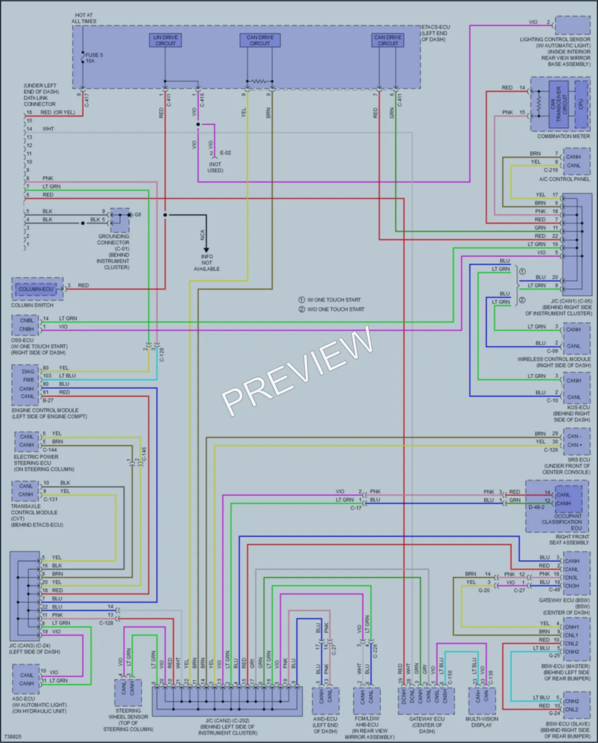 2021 Mitsubishi RVR Computer Data Lines wiring diagram preview