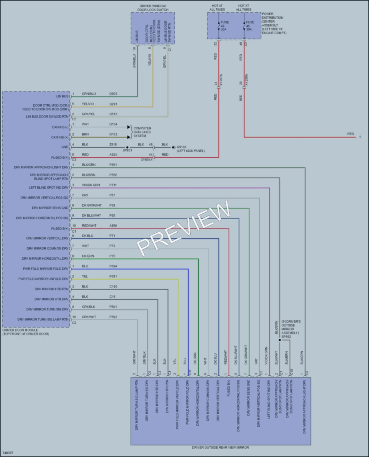 2021 Nissan Cherokee Power Mirrors wiring diagram preview