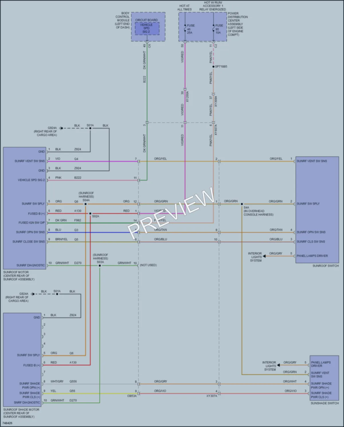 2021 Nissan Cherokee Power Top Sunroof wiring diagram preview