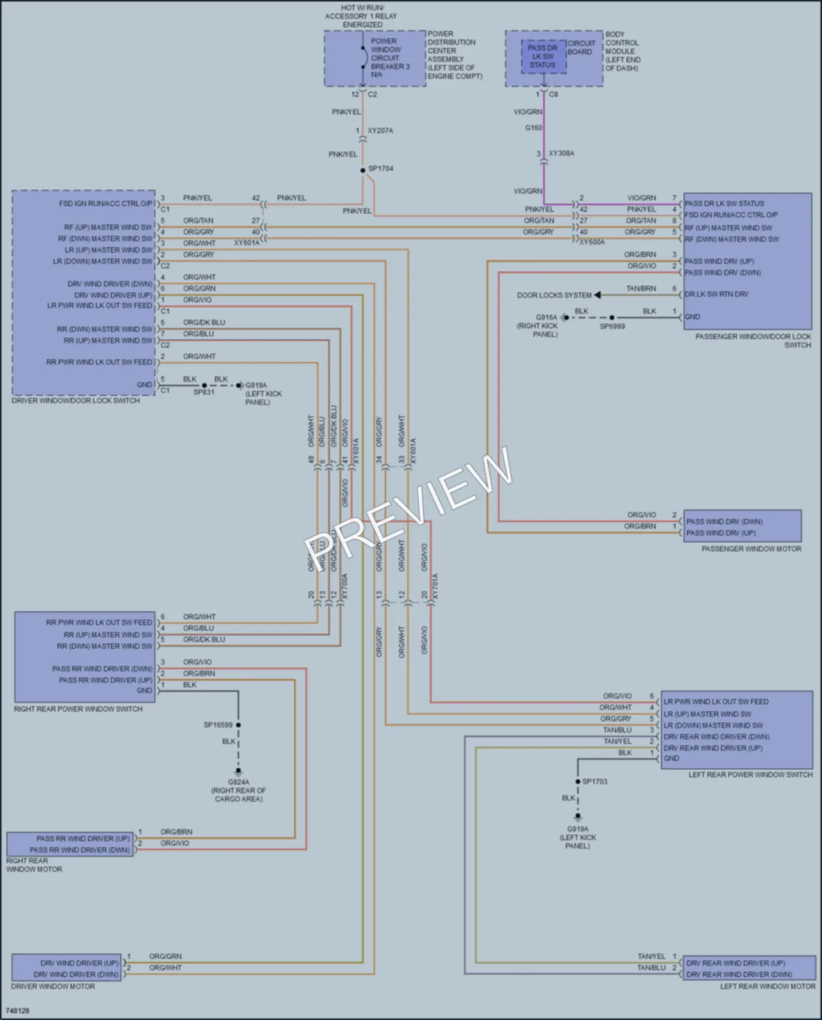 2021 Nissan Cherokee Power Windows wiring diagram preview