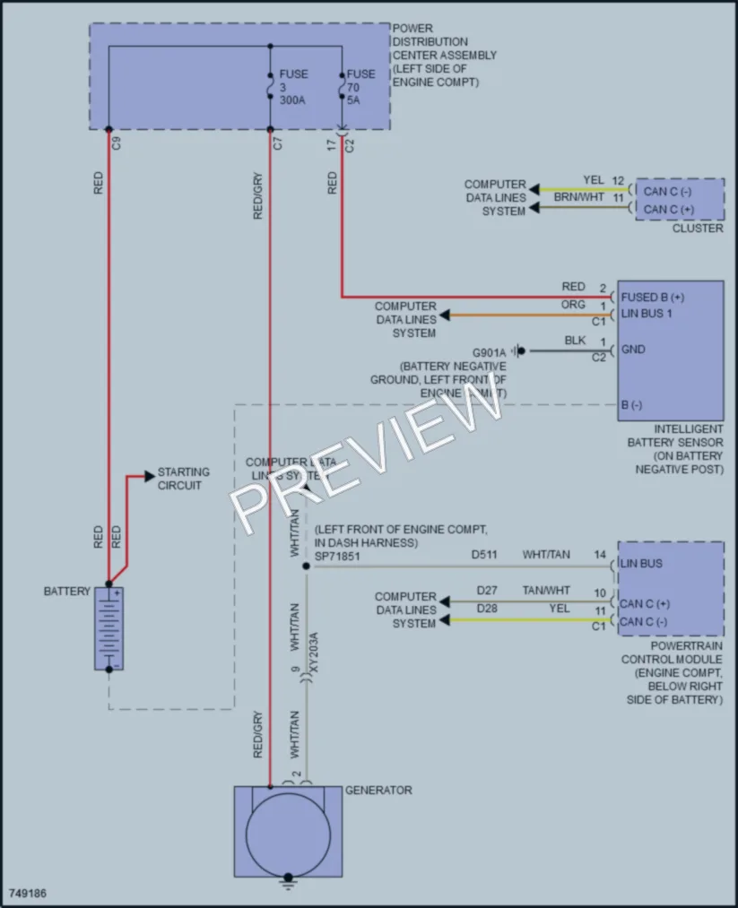 2021 Nissan Cherokee Starting Charging wiring diagram preview