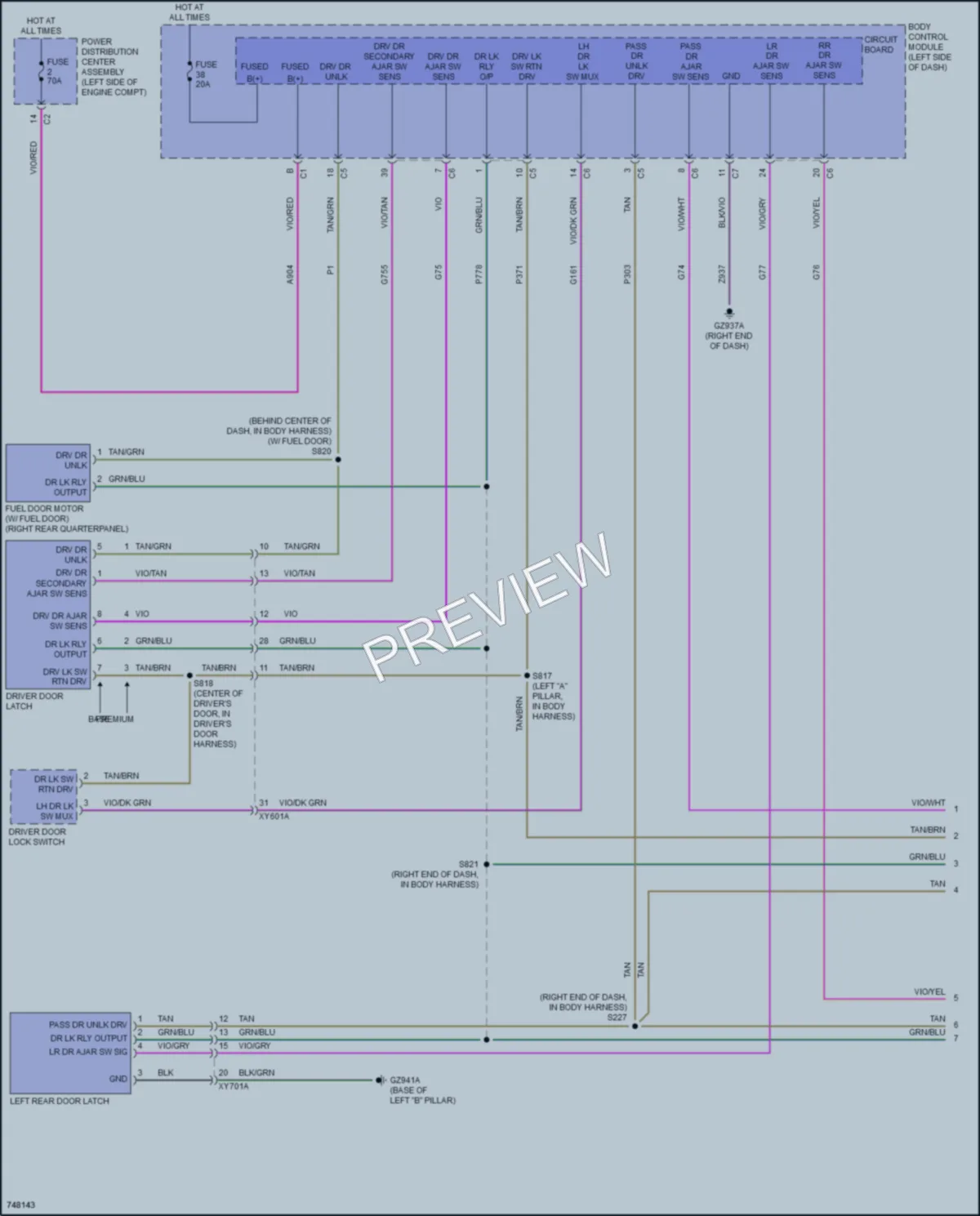 2021 Nissan Compass Power Door Locks wiring diagram preview