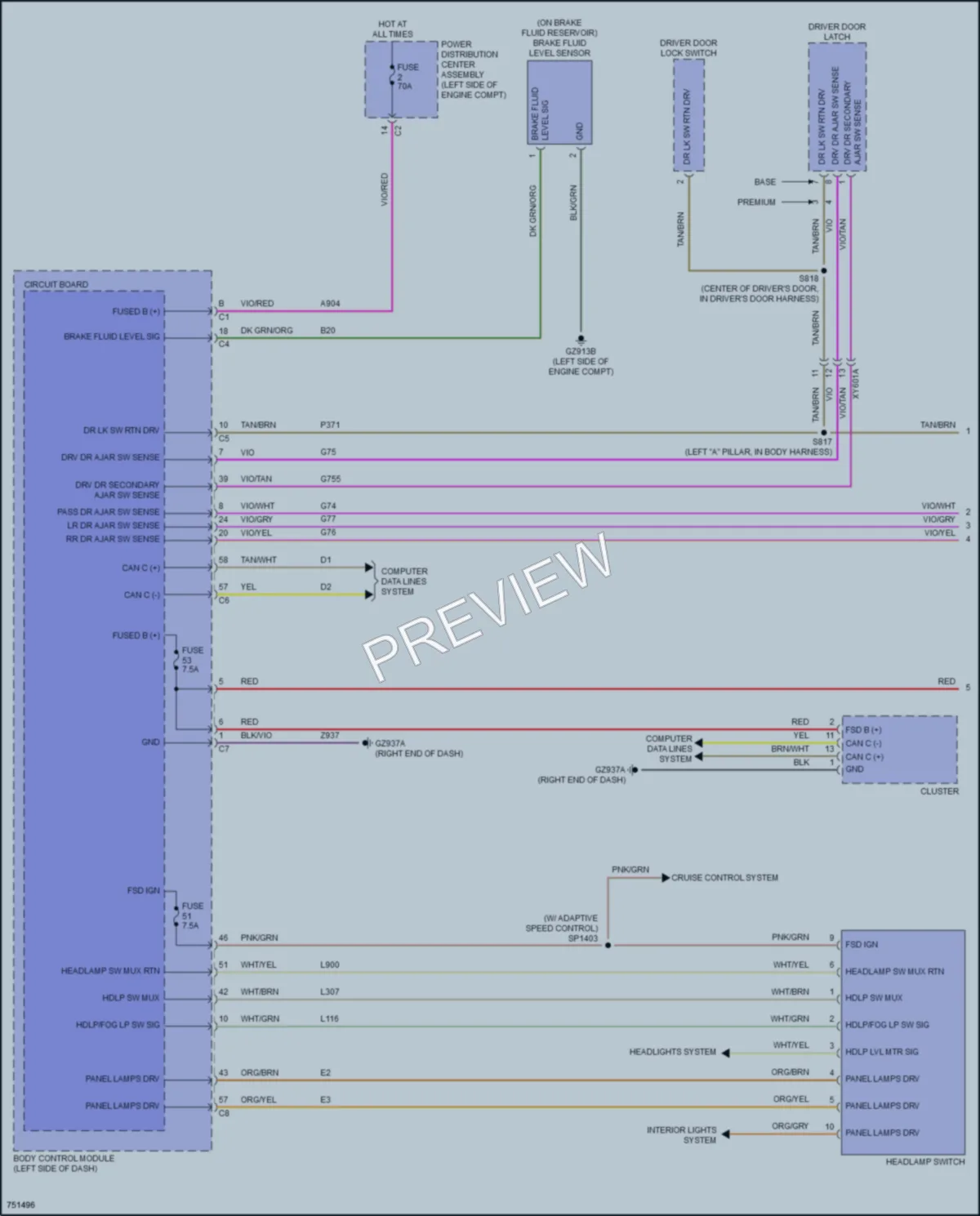 2021 Nissan Compass Warning Systems wiring diagram preview