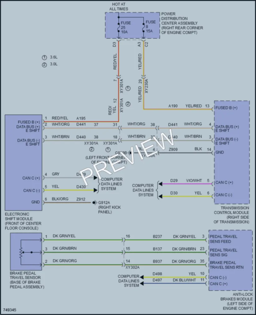 2021 Nissan Gladiator Shift Interlock wiring diagram preview