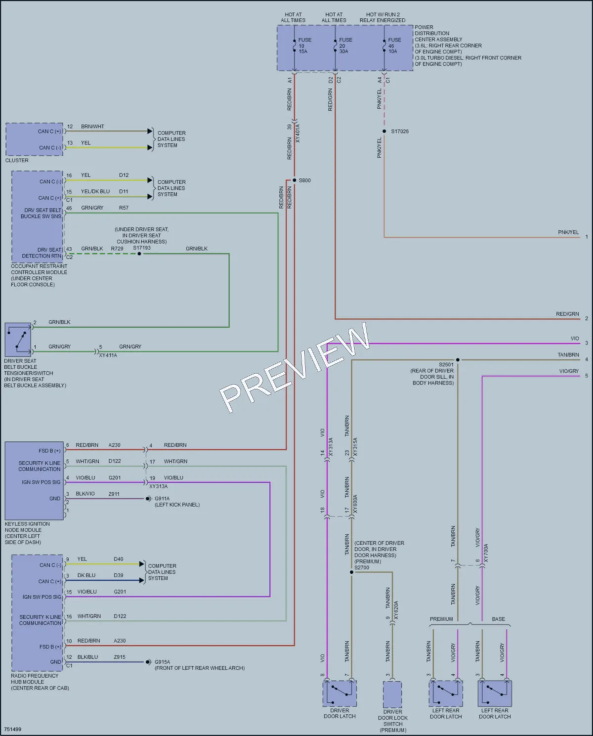 2021 Nissan Gladiator Warning Systems wiring diagram preview