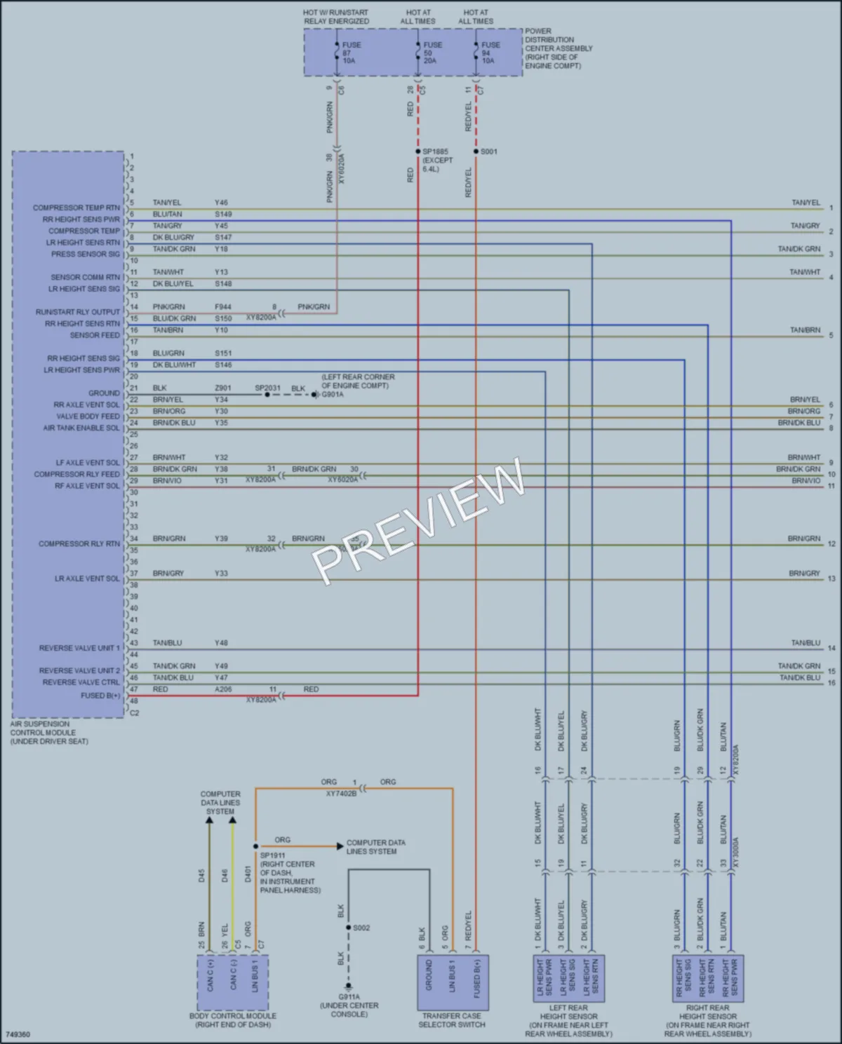 2021 Nissan GrandCherokee Electronic Suspension wiring diagram preview