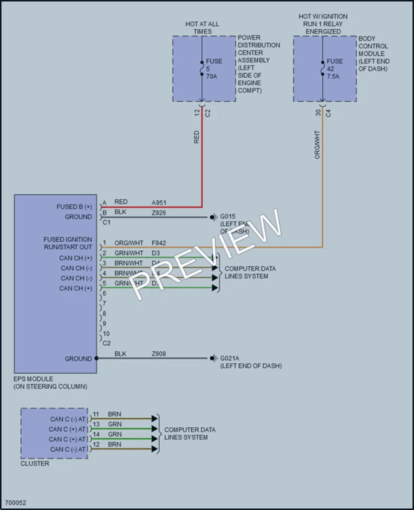 2021 Nissan Renegade Electronic Power Steering wiring diagram preview