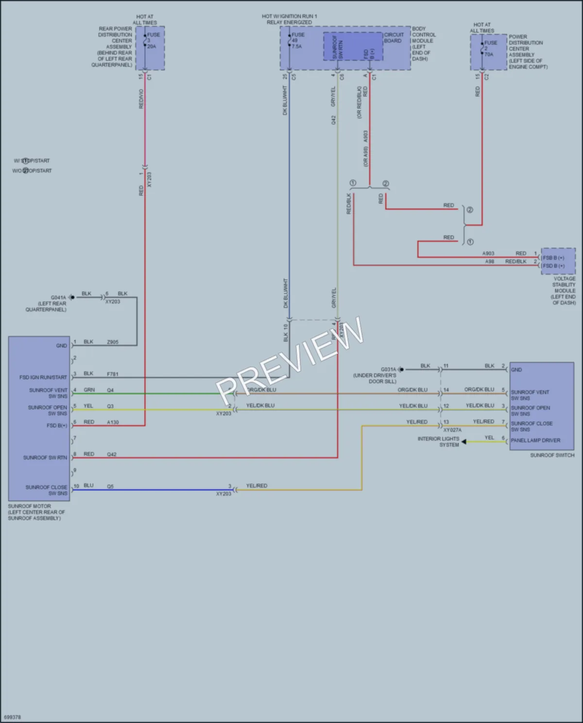 2021 Nissan Renegade Power Top Sunroof wiring diagram preview