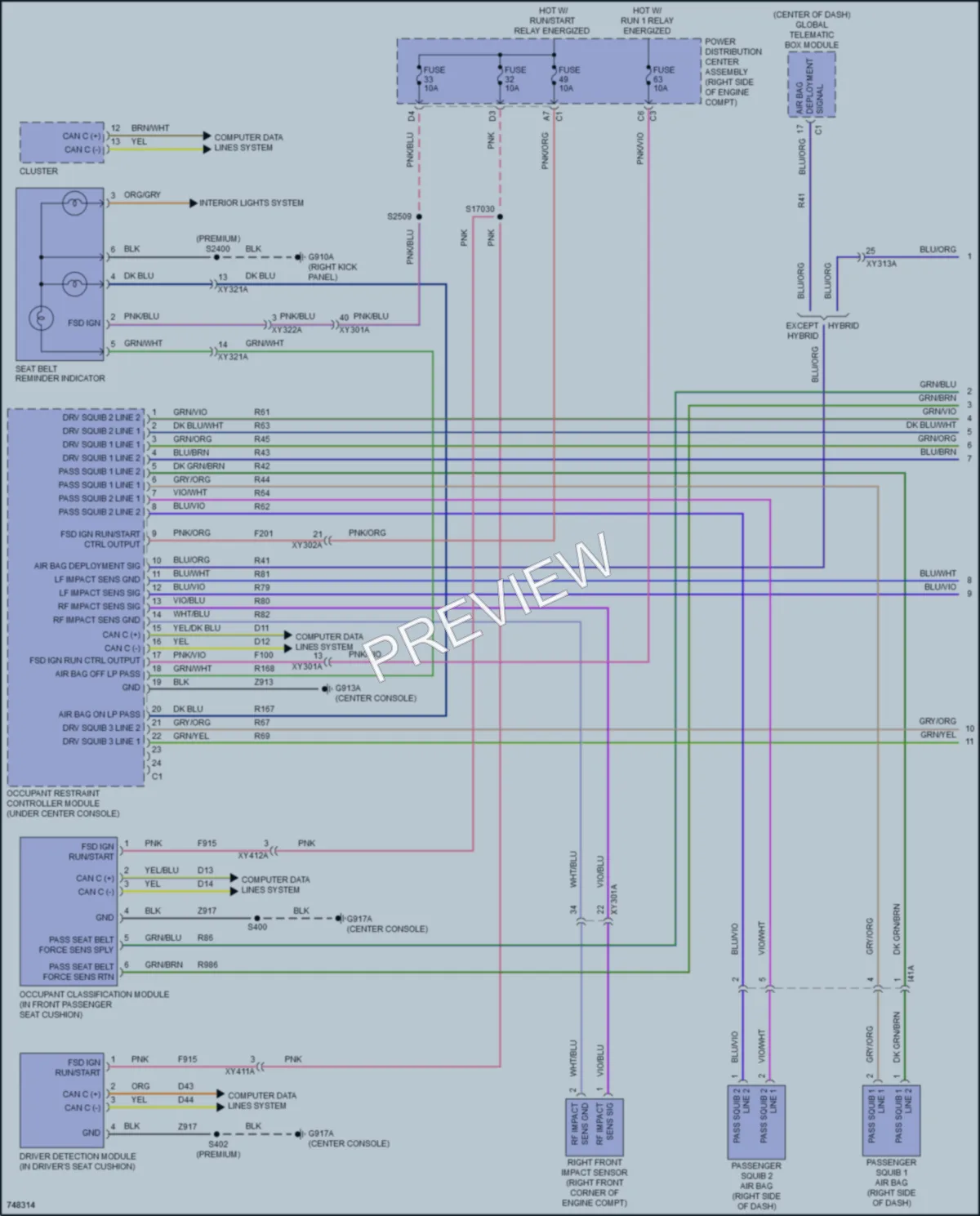 2021 Nissan Wrangler Supplemental Restraints wiring diagram preview