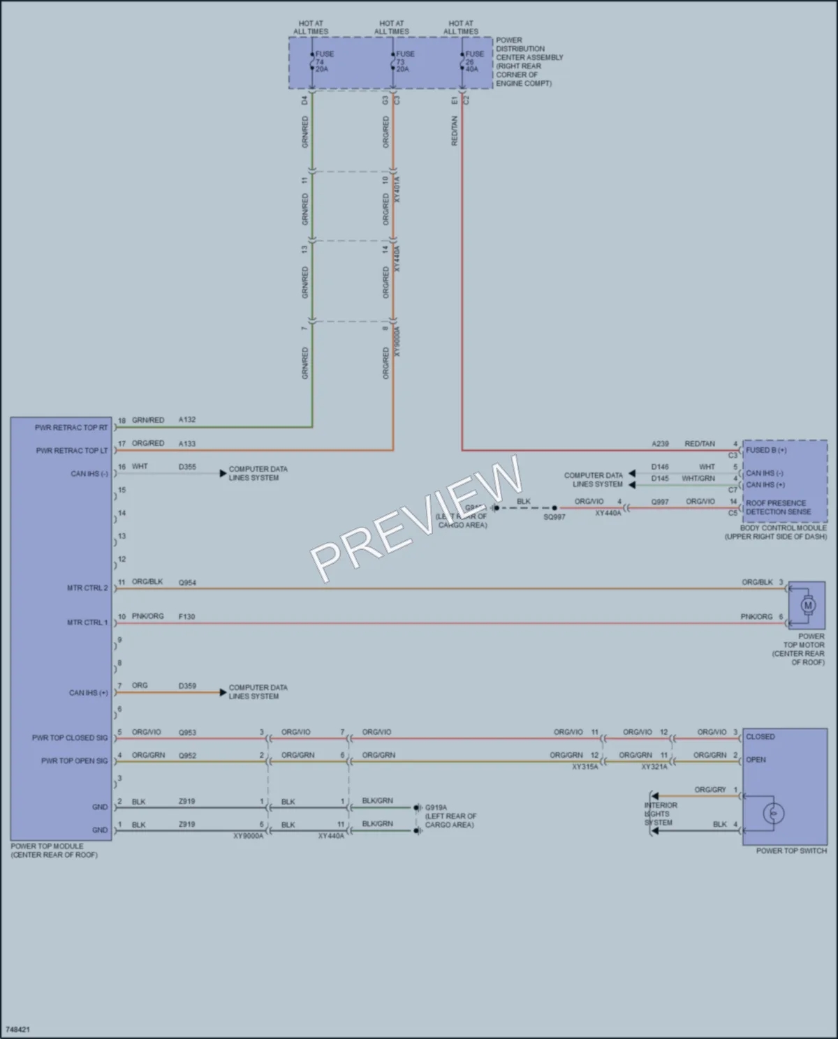 2021 Nissan WranglerUnlimited Power Top Sunroof wiring diagram preview
