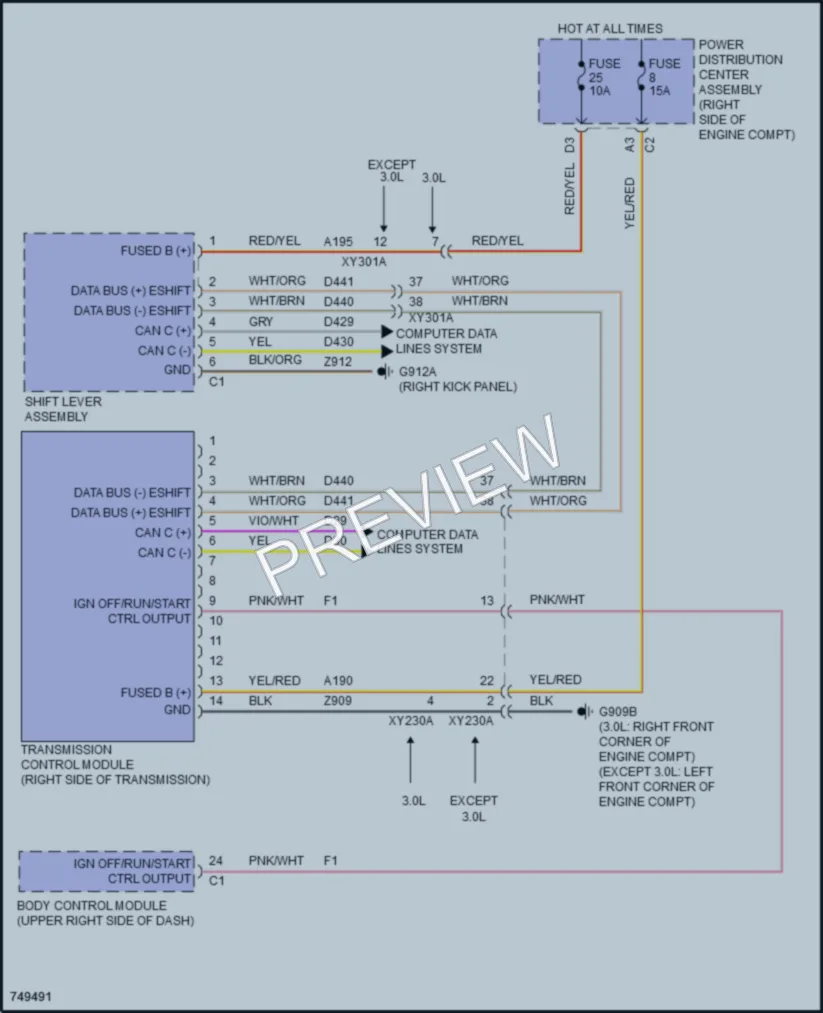 2021 Nissan WranglerUnlimited Transmission wiring diagram preview
